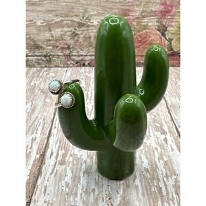 Esther White Navajo Made Opal Bypass Ring